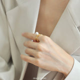 Crosswave Pearl Open Ring