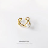 Crosswave Pearl Open Ring