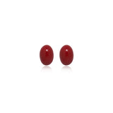 Scarlet Oval Stud Earrings