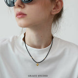 Petite Heart Pendant Beaded Necklace
