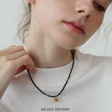 Petite Heart Pendant Beaded Necklace