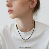 Petite Heart Pendant Beaded Necklace