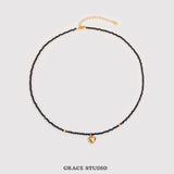Petite Heart Pendant Beaded Necklace