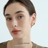 Starburst Dome Stud Earrings
