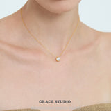 Bezel-Set Round Zirconia Pendant Necklace