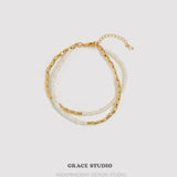 Ripple Chain Pearl Bracelet