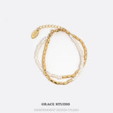 Ripple Chain Pearl Bracelet