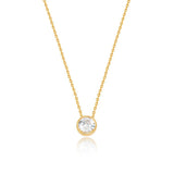 Bezel-Set Round Zirconia Pendant Necklace