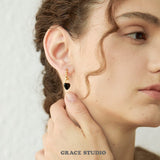 Heart Drop Molten Hoop Earrings