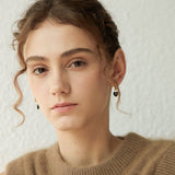 Heart Drop Molten Hoop Earrings