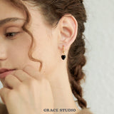 Heart Drop Molten Hoop Earrings