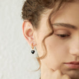 Heart Drop Molten Hoop Earrings