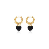 Heart Drop Molten Hoop Earrings