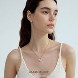 Ripple Oval Pendant Necklace