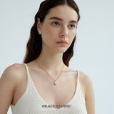 Ripple Oval Pendant Necklace
