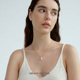 Ripple Oval Pendant Necklace