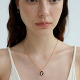 Ripple Oval Pendant Necklace