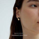 Ripple Oval Stud Earrings