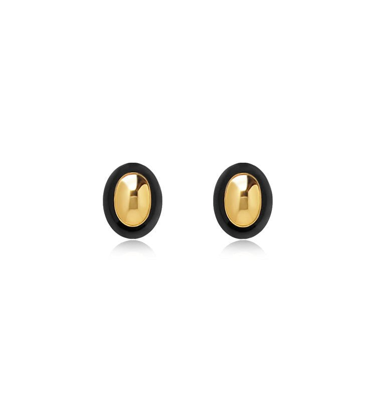 Ripple Oval Stud Earrings