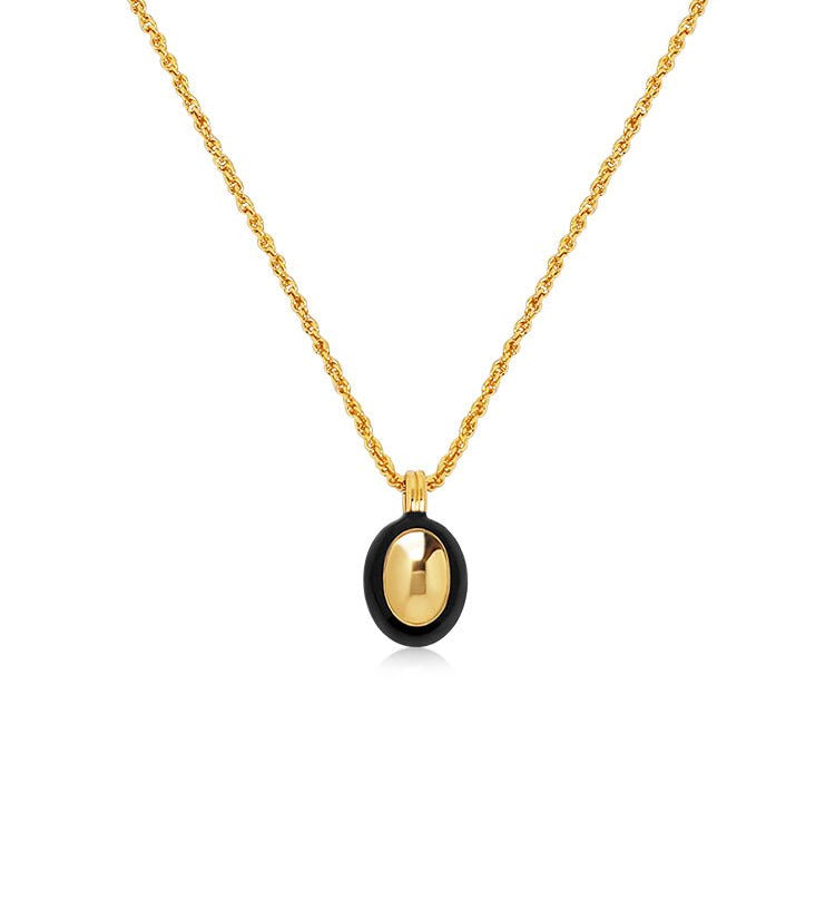 Ripple Oval Pendant Necklace