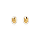 Ripple Oval Stud Earrings