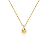 Ripple Oval Pendant Necklace