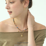 Bohemian Oval Multi-Gemstone Beaded Necklace