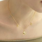 Nautical Starfish Turquoise Pendant Necklace