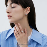 Sculpted Heart Stud Earrings