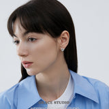 Sculpted Heart Stud Earrings