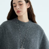 Geometric Openwork Cross Long Necklace