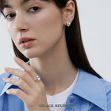 Sculpted Heart Stud Earrings