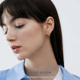 Sculpted Heart Stud Earrings