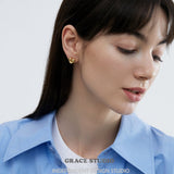 Sculpted Heart Stud Earrings