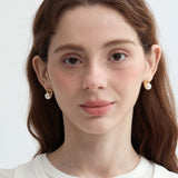 Minimalist Arch Sphere Stud Earrings