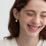 Minimalist Arch Sphere Stud Earrings