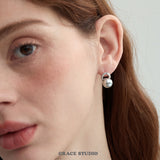 Minimalist Arch Sphere Stud Earrings