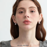 Minimalist Arch Sphere Stud Earrings