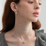 Minimalist Arch Sphere Stud Earrings