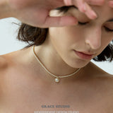 Petite Drop Pearl Pendant Necklace
