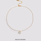 Petite Drop Pearl Pendant Necklace