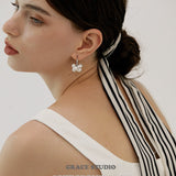 Cluster Pearl Hoop Earrings