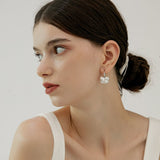 Cluster Pearl Hoop Earrings