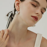 Cluster Pearl Hoop Earrings