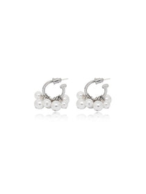 Cluster Pearl Hoop Earrings - Grace Studio
