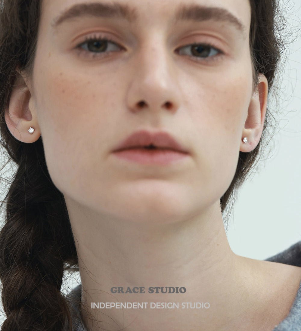 Radiant Solitaire Stud Earrings