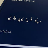 Radiant Solitaire Stud Earrings