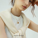 Halo Gemstone Pendant Necklace