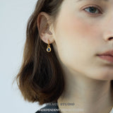 Halo Gemstone Drop Earrings