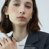 Halo Gemstone Drop Earrings